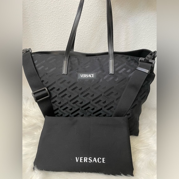 Versace Bags Versace Grecaprint Nylon Diaper Tote Bag Poshmark